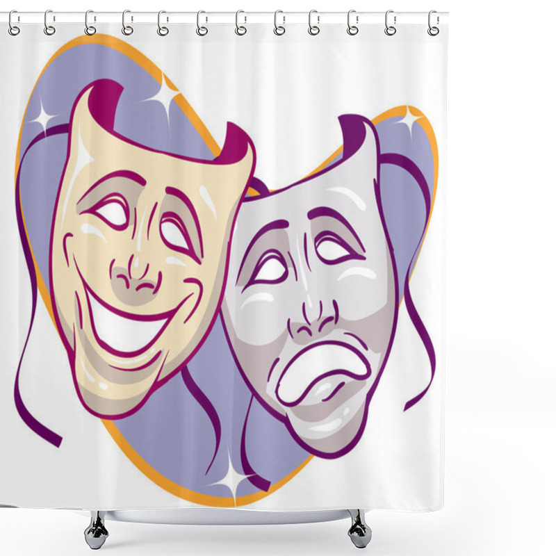 Personality  Drama Masks Shower Curtains