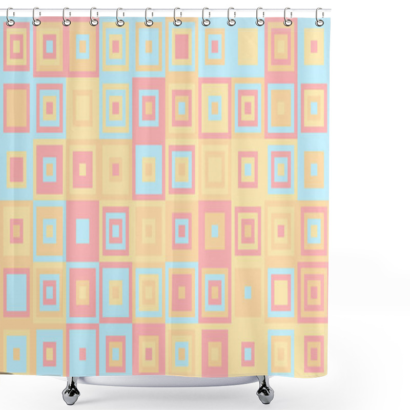 Personality  Delightful Pastel Square Pattern Background. Perfect For Websites, Presentations, Branding, And Social Media.  Adds A Touch Of Cheerful, Modern Design To Any Project. Shower Curtains