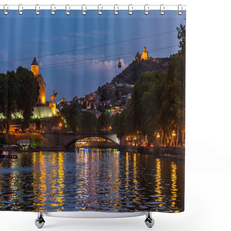 Personality  Tbilissi Kuri River Cityscape Georgia Europe Landmark Shower Curtains