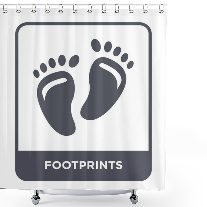 Personality  Footprints Icon In Trendy Design Style. Footprints Icon Isolated On White Background. Footprints Vector Icon Simple And Modern Flat Symbol. Shower Curtains