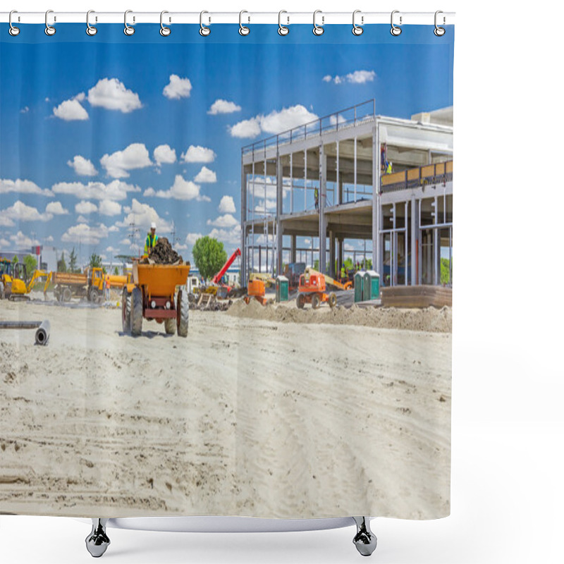 Personality  Small Tipper, Construction Vehicle, Container Dumper Shower Curtains