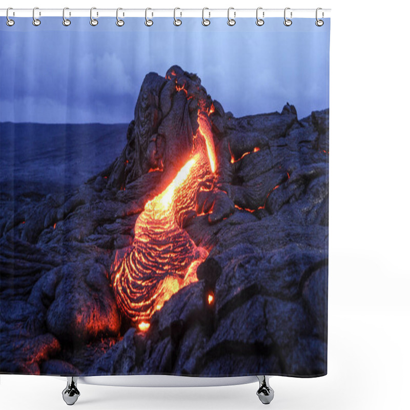 Personality  Lava Flowing Down A Volcano Shower Curtains