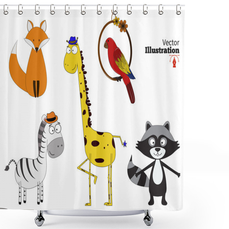 Personality  Cute Animals Set Shower Curtains