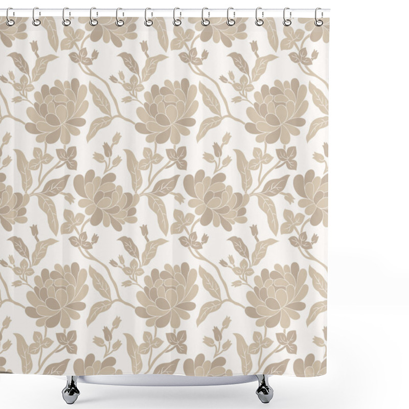 Personality  Seamless Golden Floral Wallpaper Shower Curtains