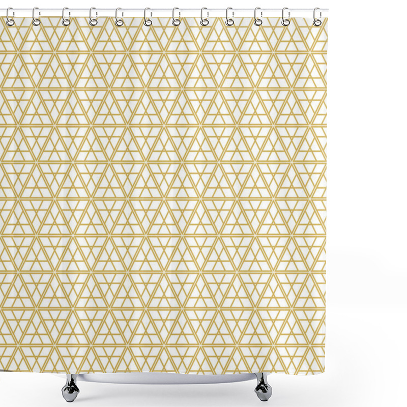 Personality  Abstract Background Like East Golden Mosaic With Triangles And Hexagones Shower Curtains