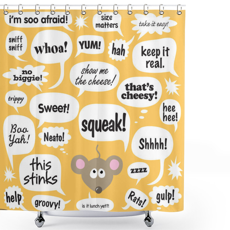 Personality  Various Phrases In Comic Bubbles Shower Curtains