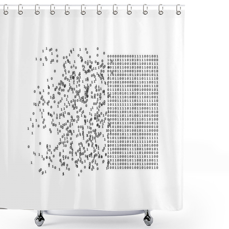 Personality  Artificial Intelligence And Machine Learning. Abstract Digital Code Visualization. Big Data Code Representation. Stream Of Encoded Data. Shower Curtains