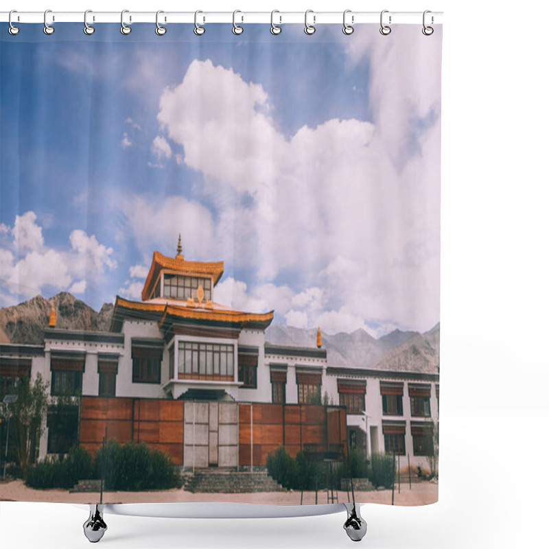 Personality  Traditional Authentic Building In Indian Himalayas, Leh Shower Curtains