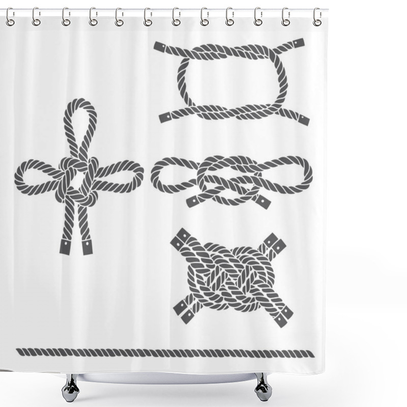 Personality  Set Of Marine Rope, Knots Shower Curtains