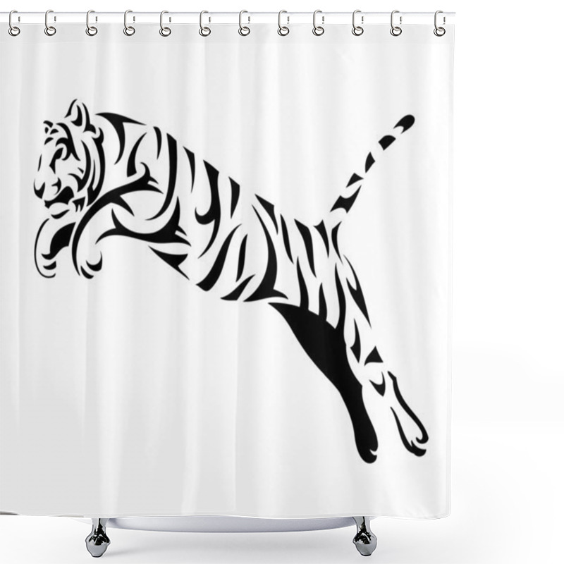 Personality  Tribal Tiger Jump Shower Curtains