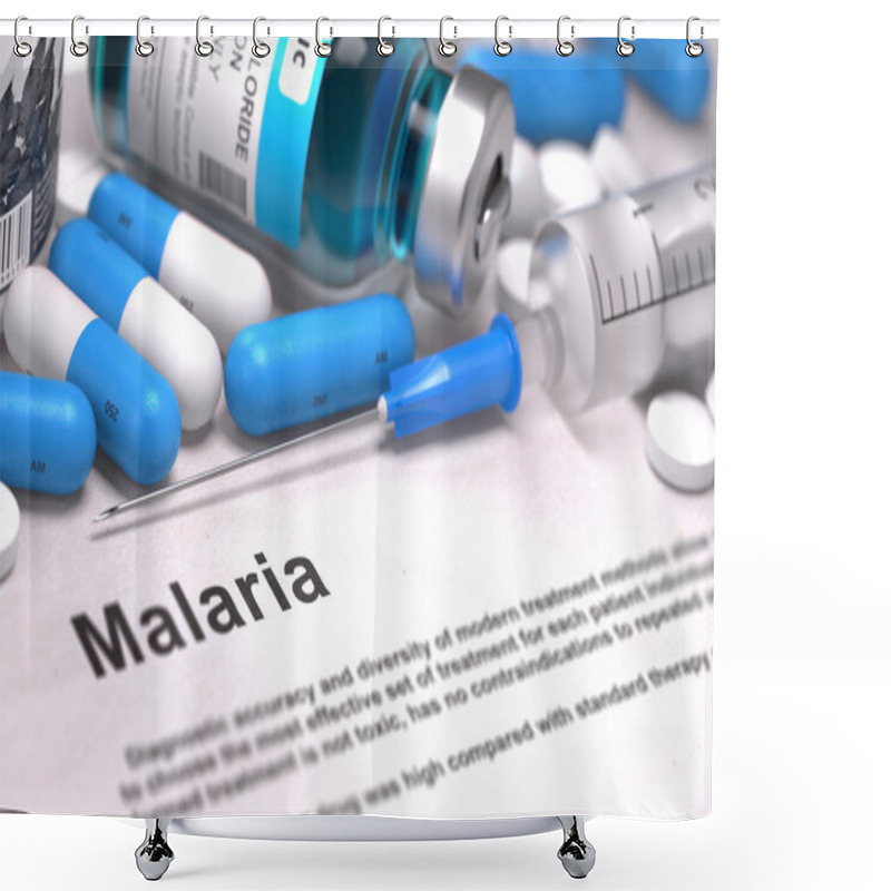 Personality  Malaria Diagnosis. Medical Concept. Composition Of Medicaments. Shower Curtains