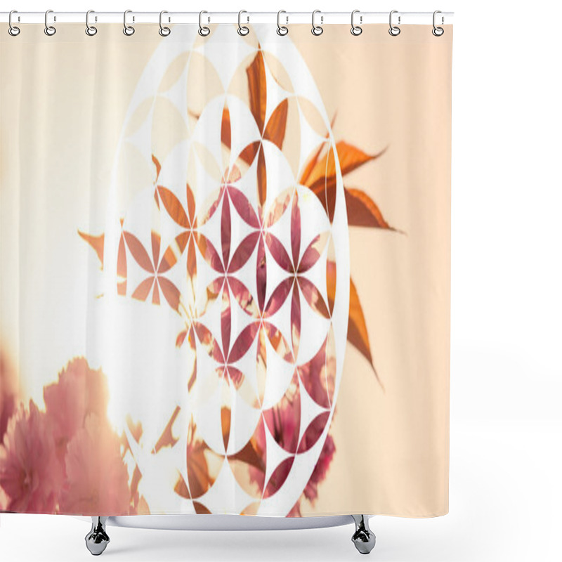 Personality  Life Energy Spiritual Symbol Over Nature Background With Sun Lig Shower Curtains