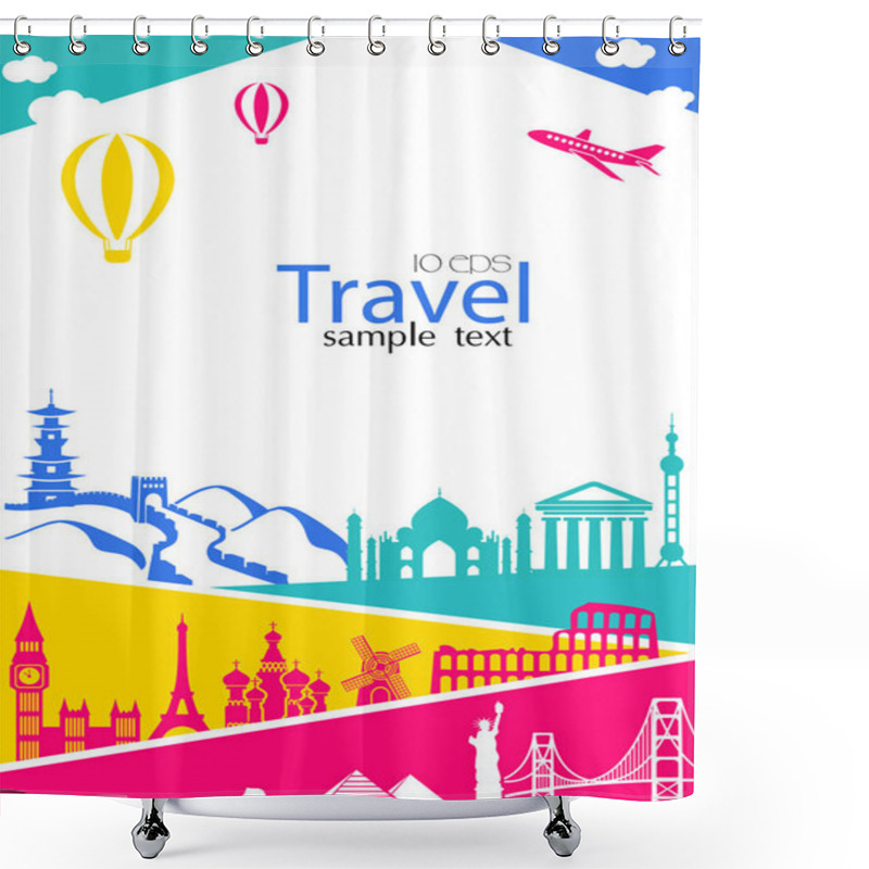 Personality  Travel And Vacation Banner Shower Curtains