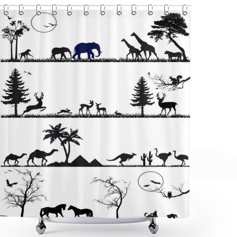 Personality  Animal Background Set, Vector Shower Curtains