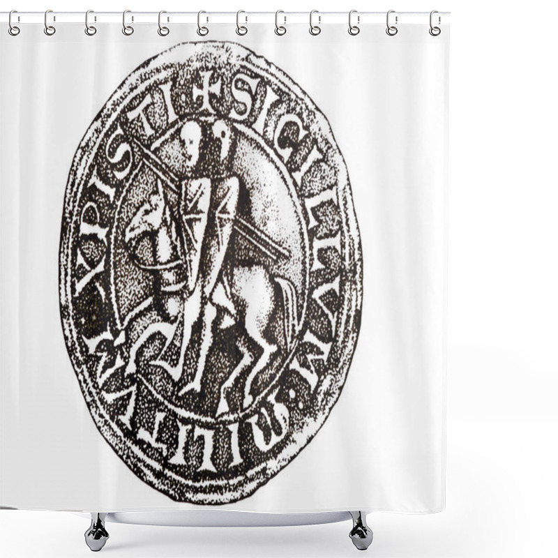 Personality  The Two Riders, Knights Templar Seal Shower Curtains