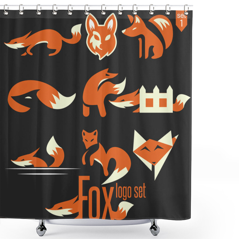 Personality  Fox Logo Set 1 Shower Curtains