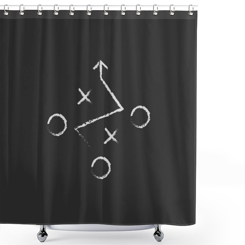 Personality  Tactical Plan Icon Drawn In Chalk. Shower Curtains