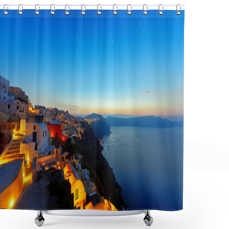 Personality  Oia Before Sunrise Shower Curtains