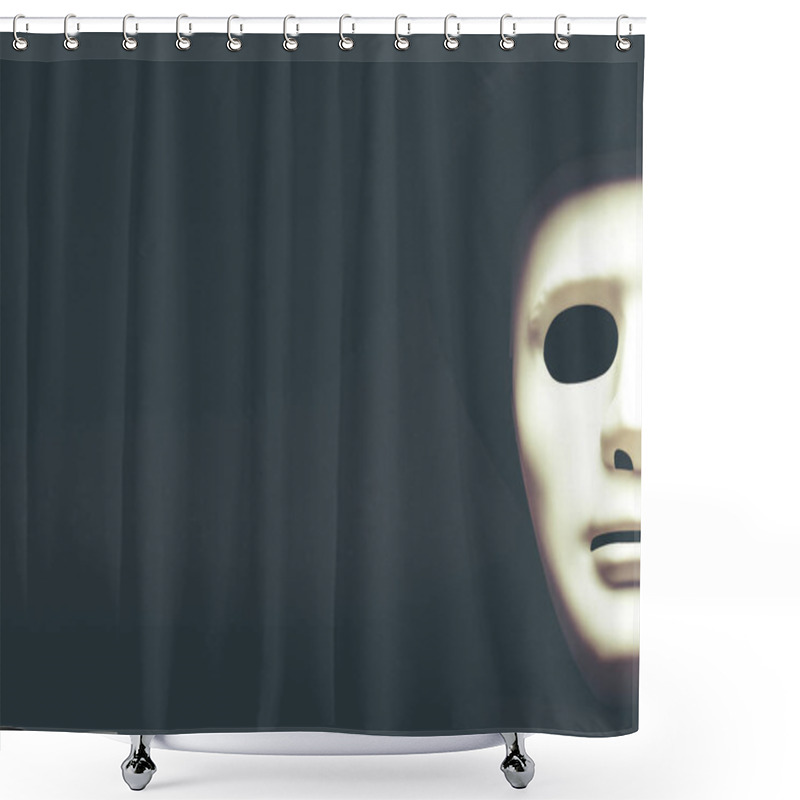 Personality  White Human Mask  Shower Curtains