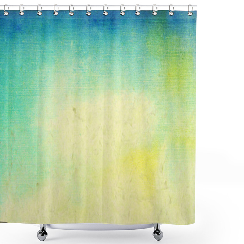 Personality  Old Paper: Abstract Textured Background: Blue, Yellow, And Green Patterns On Beige Backdrop Shower Curtains