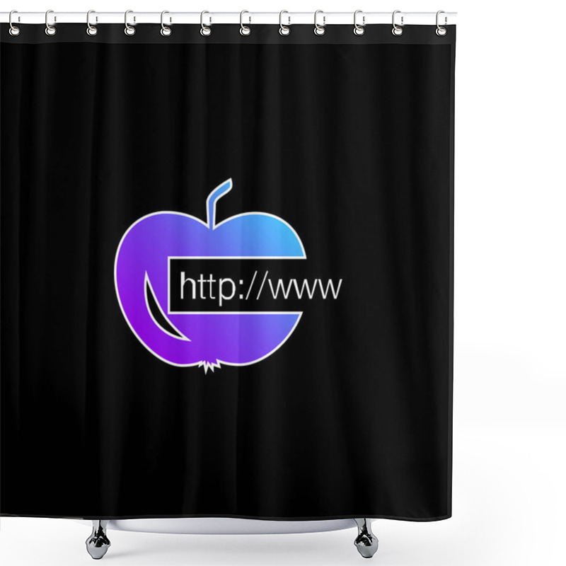 Personality  Apple Link Blue Gradient Vector Icon Shower Curtains