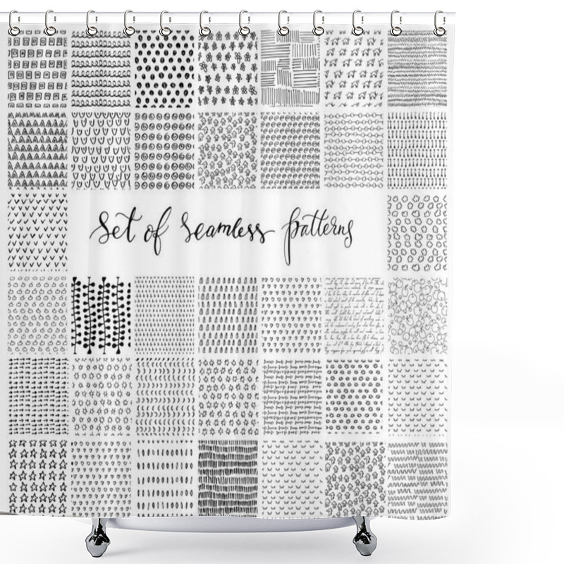 Personality  Set Of Hand Drawn Textures Shower Curtains