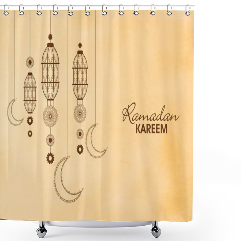 Personality  Floral Lanterns For Ramadan Kareem. Shower Curtains