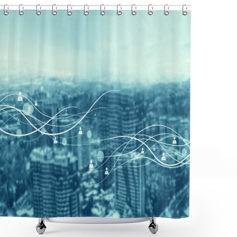 Personality  Abstract Particle And Human Connection Shower Curtains