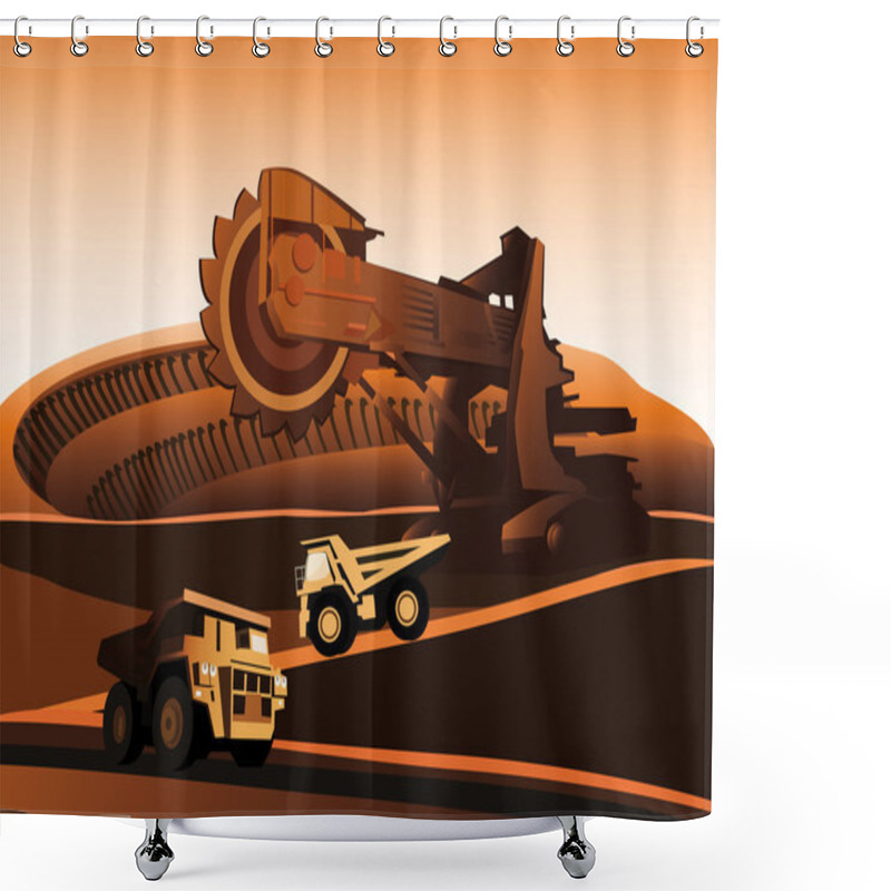 Personality  Bucket Wheel Excavator In A Quarry Shower Curtains