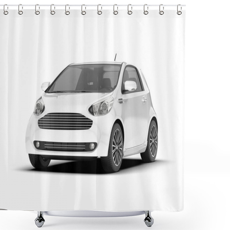 Personality  White Sport Car Isolated On White Background. 3d Rendering - Illustration Shower Curtains