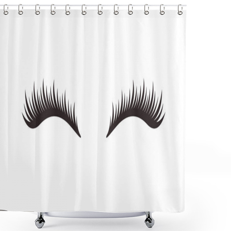 Personality  Eyelashes On White Background, Vector Illustration. Shower Curtains