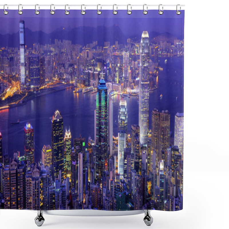 Personality  Hong Kong Victoria Harbor At Night Shower Curtains