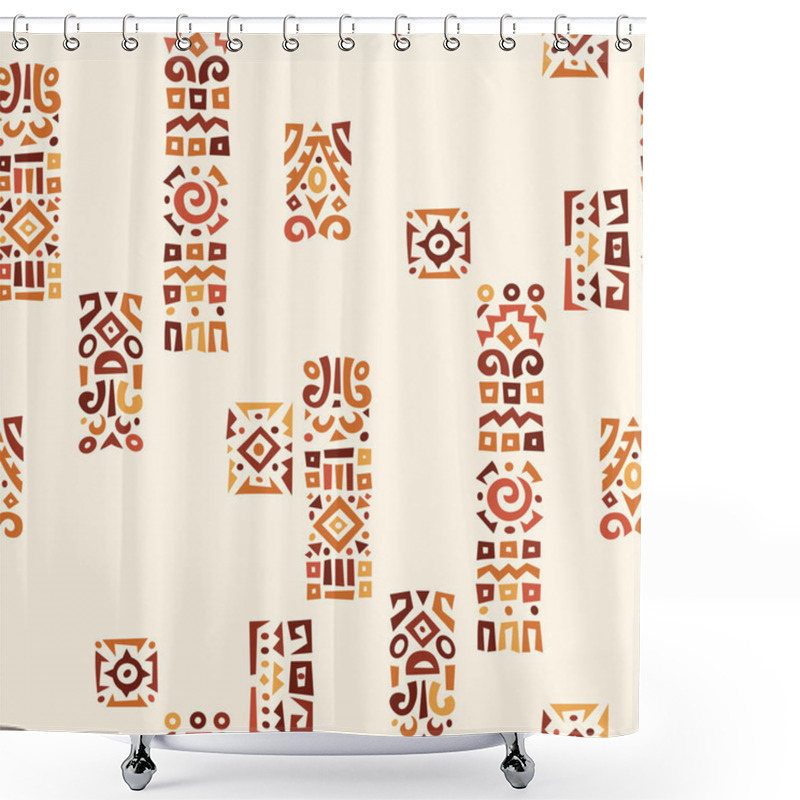 Personality  Background With Elements Of African Ornament Shower Curtains