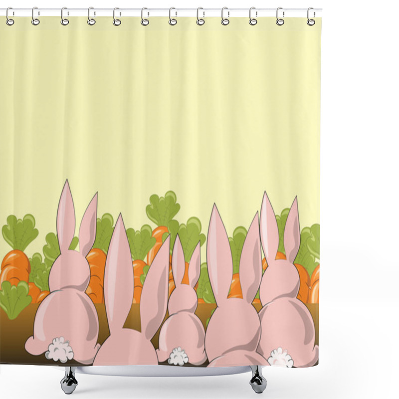 Personality  Bunny Rabbits In Carrots Shower Curtains