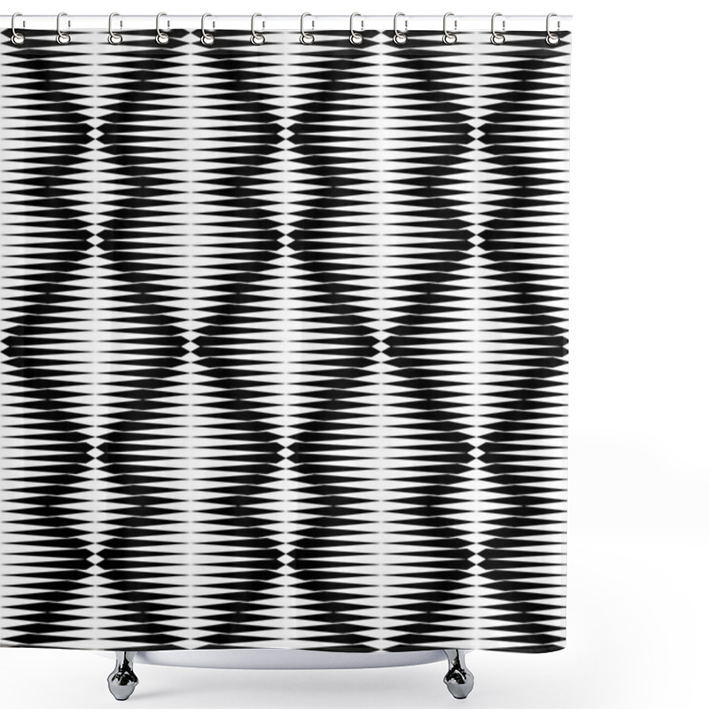 Personality  Seamless Vertical Line Pattern. Vector Monochrome Stripe Backgro Shower Curtains