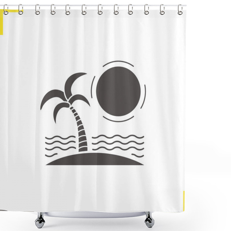 Personality  Tropical Island Icon Shower Curtains