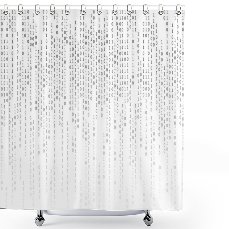 Personality  Gradient One Zero Programming Code. Concept Of Text Or Letter With Many 1 And 0. Modern Graphic Cryptogram File. Cypher Security Space. Numbers Of The Computer Matrix. Simple Signs On White Background Shower Curtains