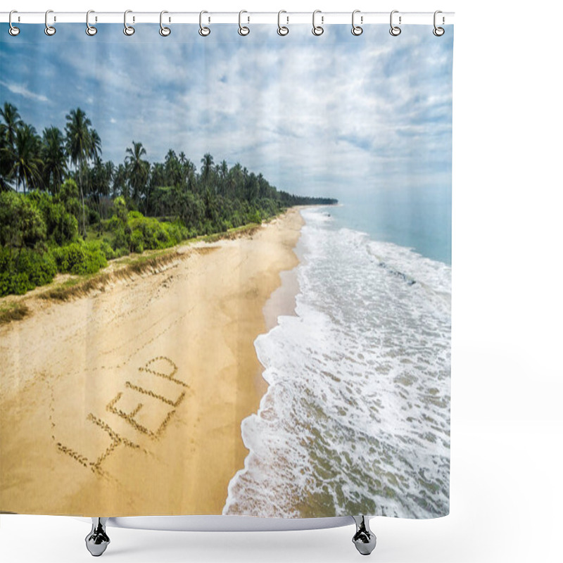 Personality  Wild Tropical Island With A Deserted Beach Shower Curtains