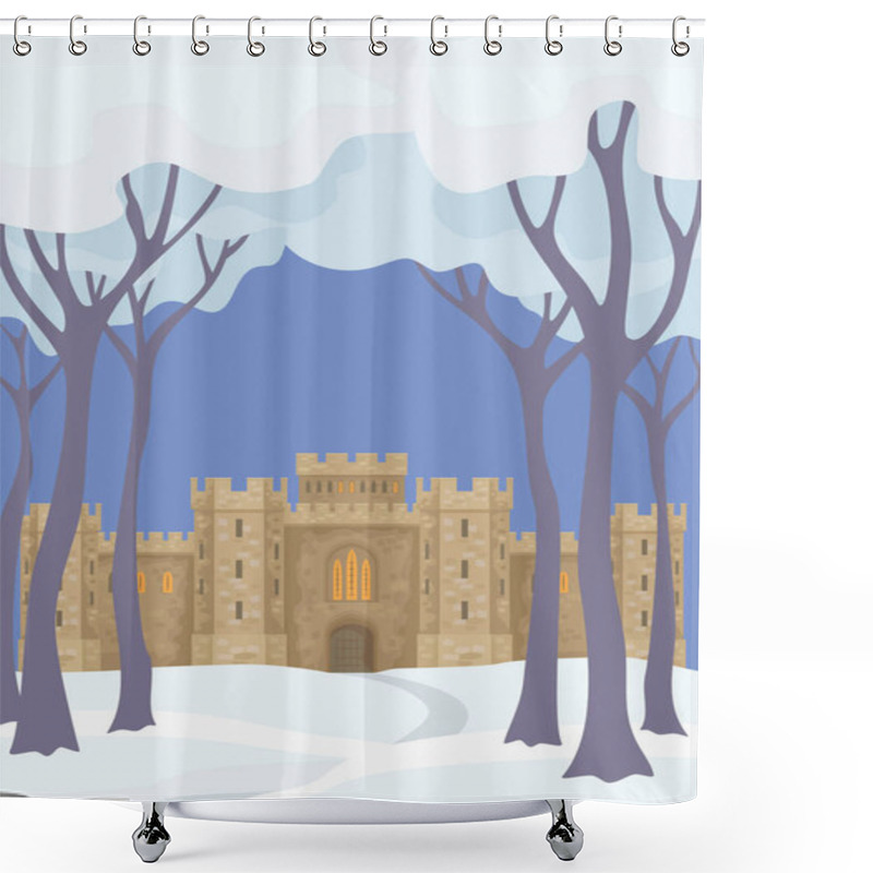 Personality  English Castle In Winter Shower Curtains