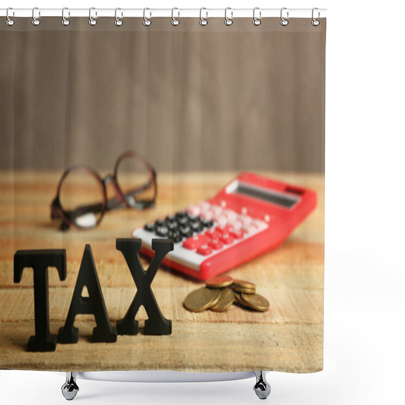 Personality  Tax Concept With Coins Shower Curtains