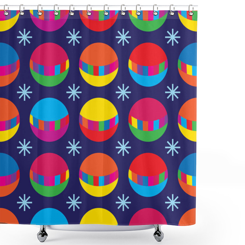 Personality  Vector Seamless Winter Christmas And New Year Background Shower Curtains