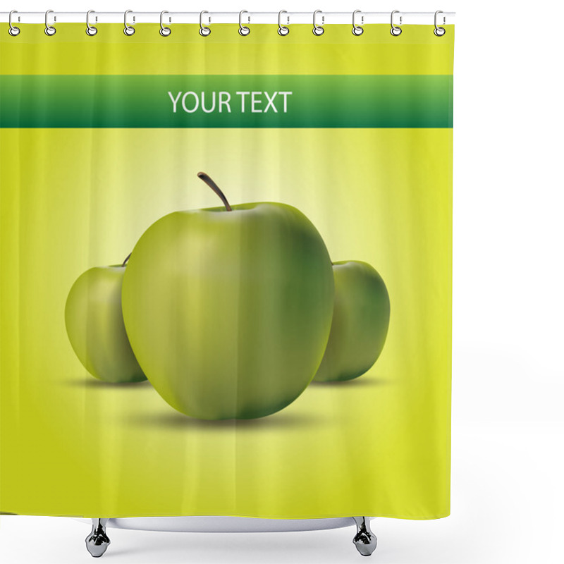 Personality  Green Apples Label. Vector Illustration Shower Curtains