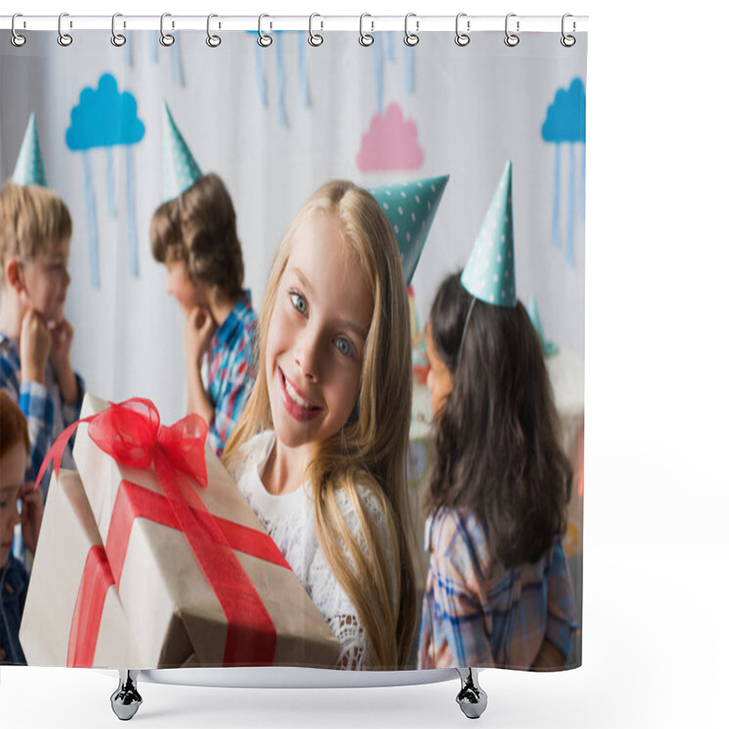 Personality  Multiethnic Kids With Birthday Presents Shower Curtains