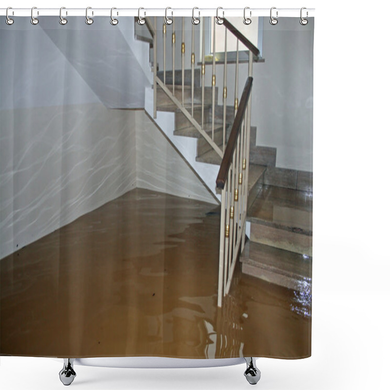 Personality  Scale Of A House Fully Flooded During The Flooding Of The River Shower Curtains