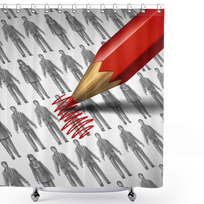 Personality  Cancel Culture Symbol Or Cultural Cancellation And Social Media Censorship As Canceling Or Restricting Opinions That Are Offensive Or Controversial To The Public With 3D Illustration Elements. Shower Curtains