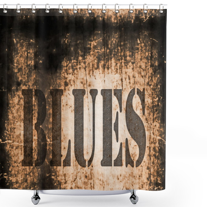 Personality  Blues Word Music Abstract Grunge Background Shower Curtains