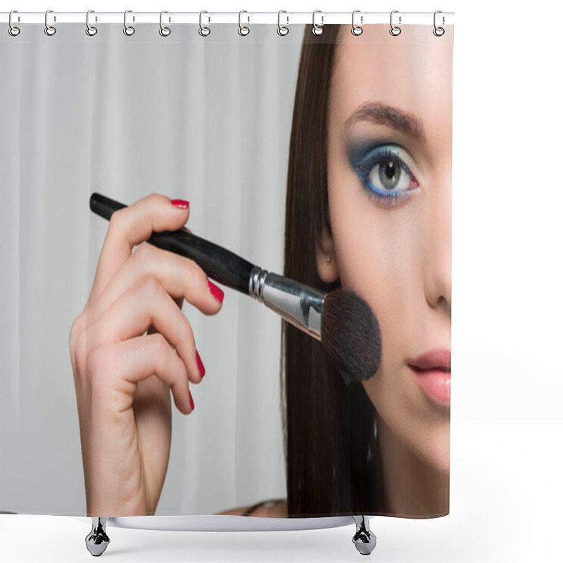 Personality  Woman Doing Makeup Shower Curtains