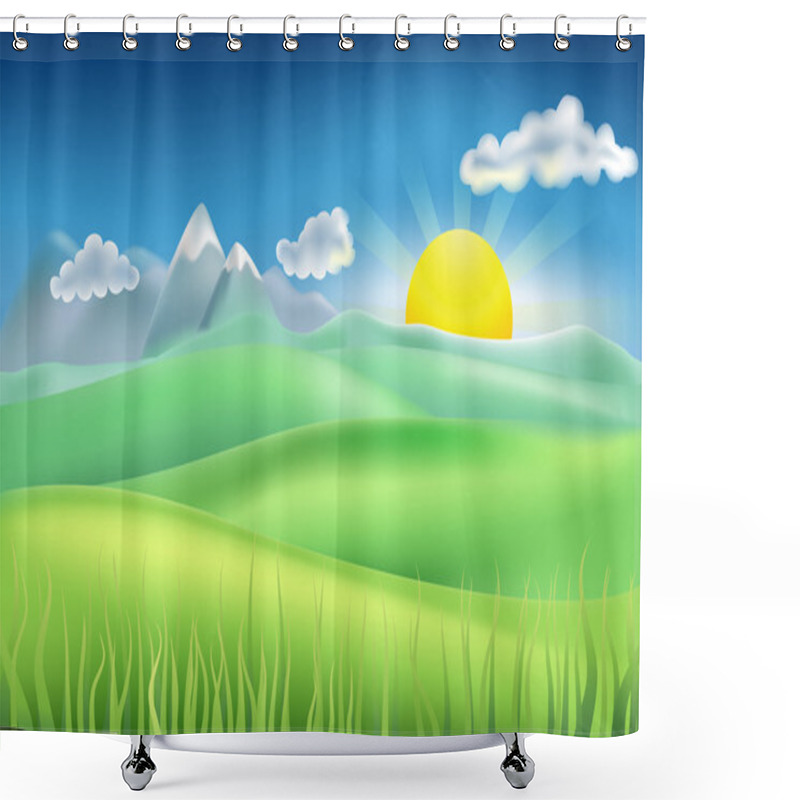 Personality  Summer Time Field Shower Curtains