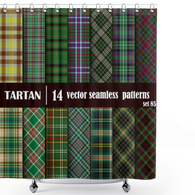 Personality  Set Tartan Seamless Pattern Shower Curtains