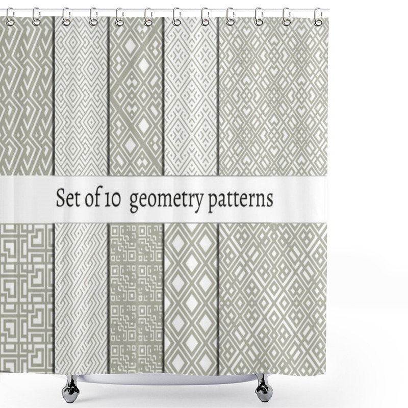 Personality  Set Of Ornamental Patterns For Backgrounds And Textures Shower Curtains